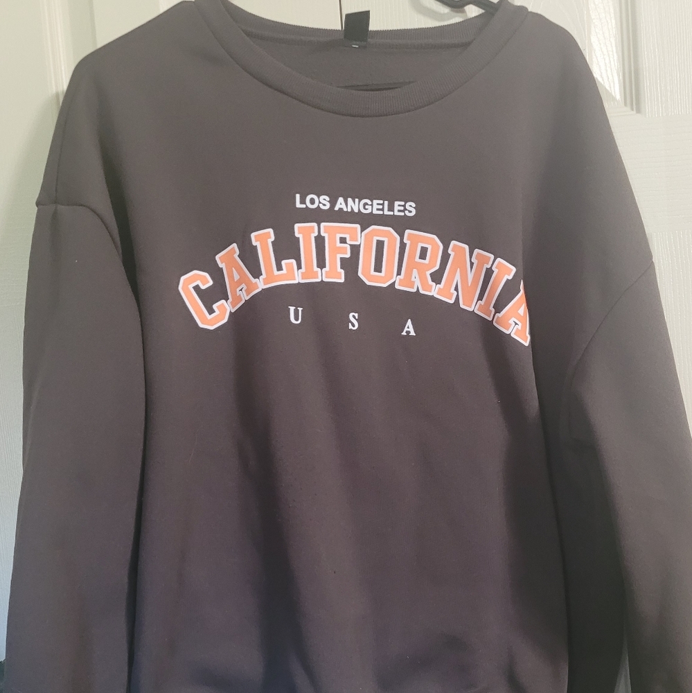 SHEIN Letter Graphic Drop Shoulder Thermal Sweatshirt SIZE XL